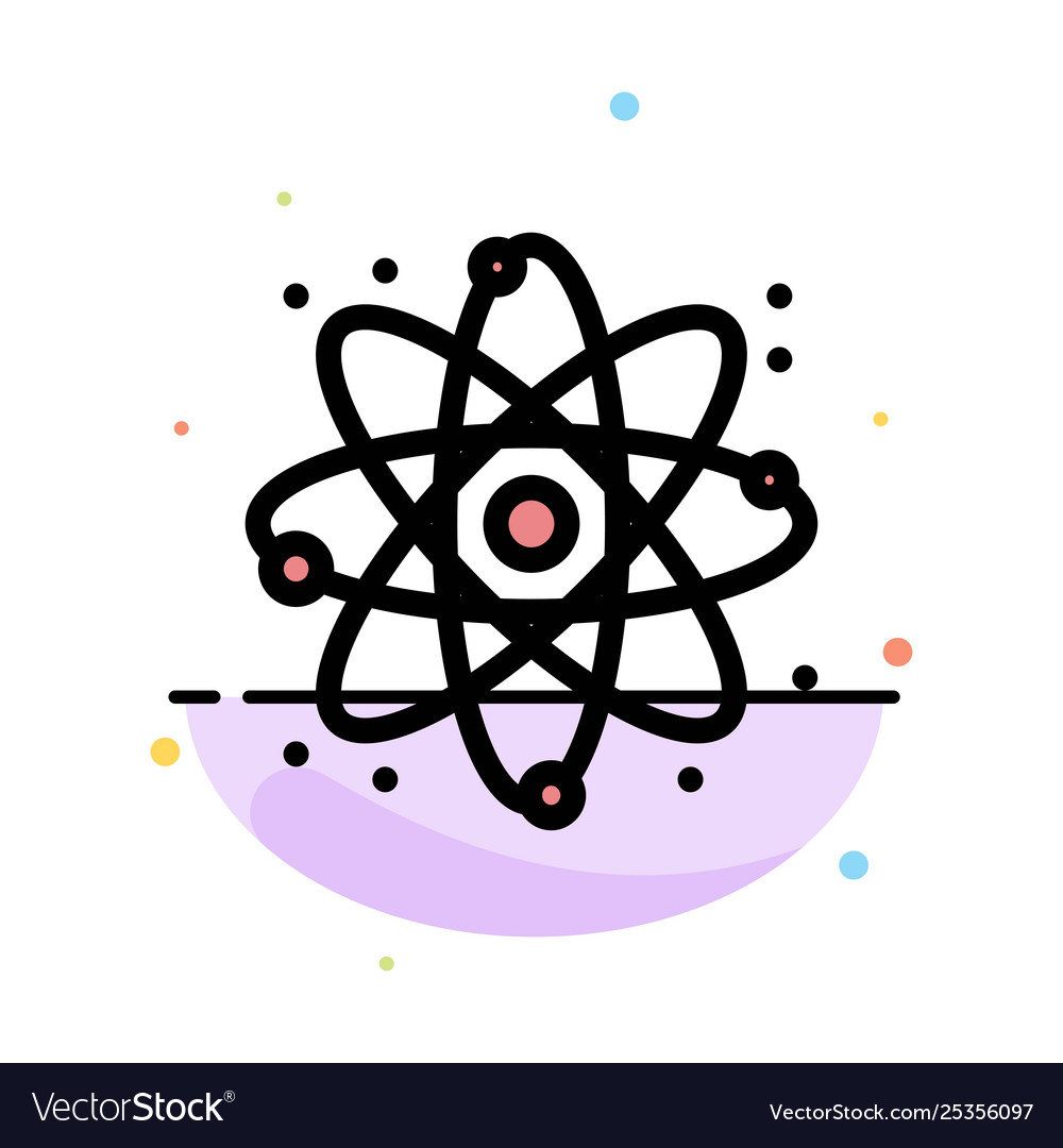Physics react science abstract flat color icon vector image Physics react science abstract flat color icon