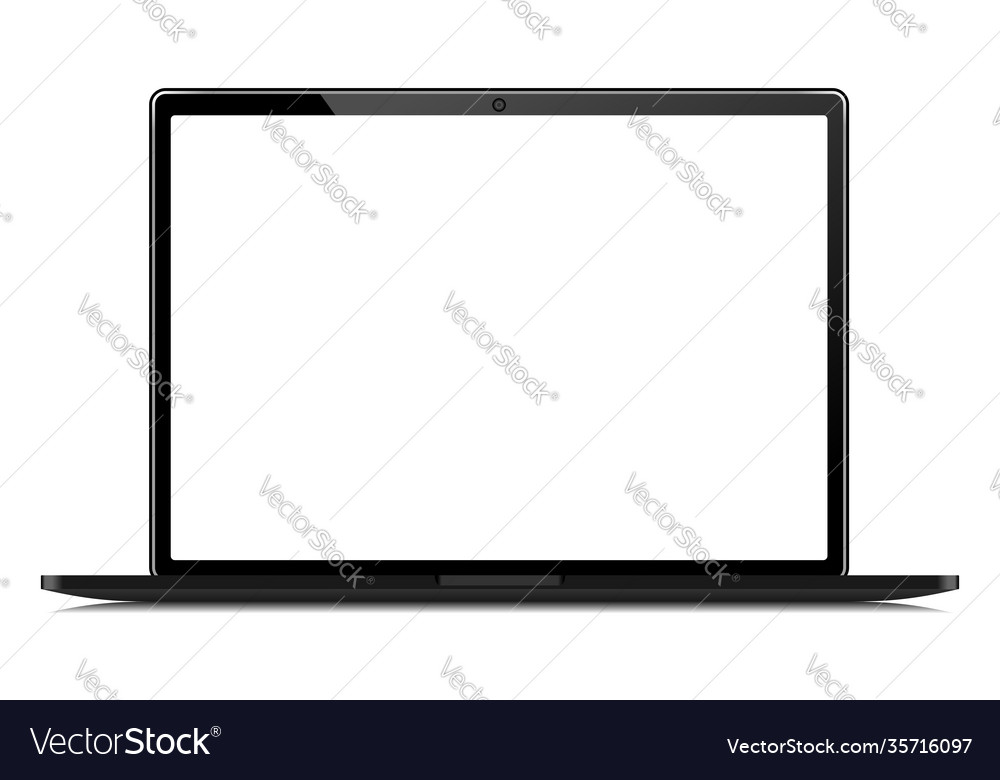 Realistic notebook with blank screen computer Vector Image Realistic notebook with blank screen computer