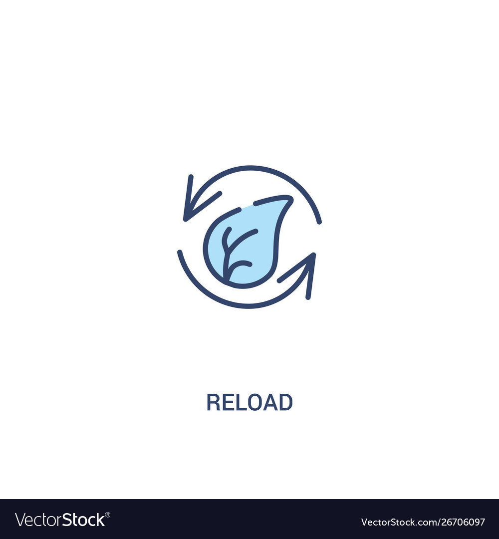Reload concept 2 colored icon simple line element