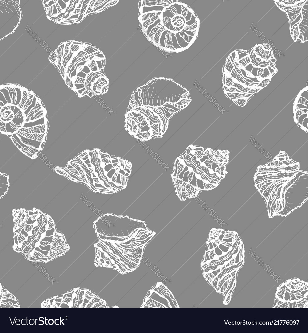 Seamless pattern from white seashell