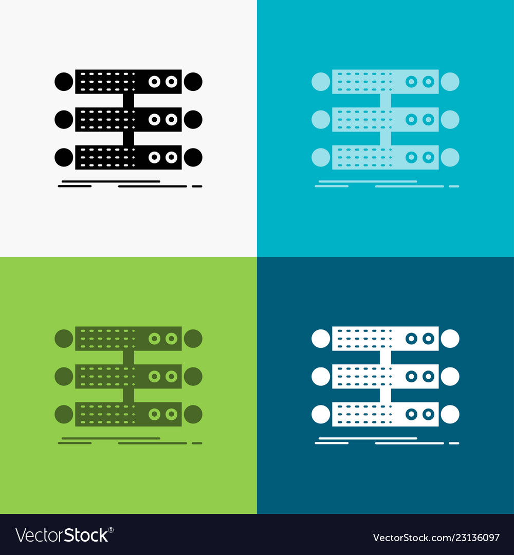 Server structure rack database data icon over vector image Server structure rack database data icon over