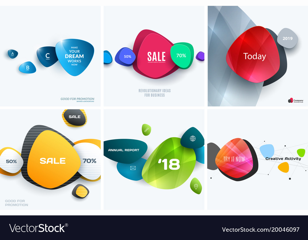 Set of abstract design for graphic template