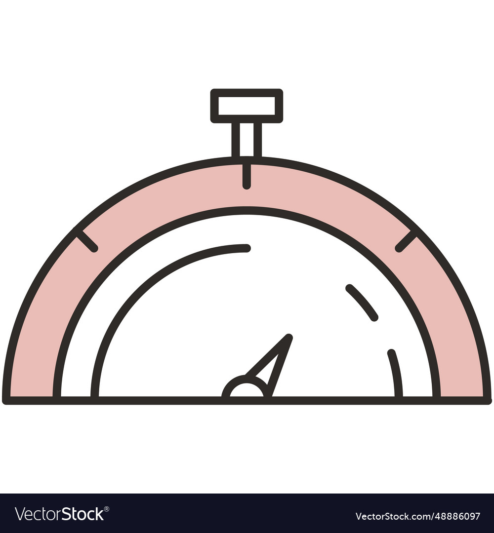 Stopwatch timer icon half hour and part time flat