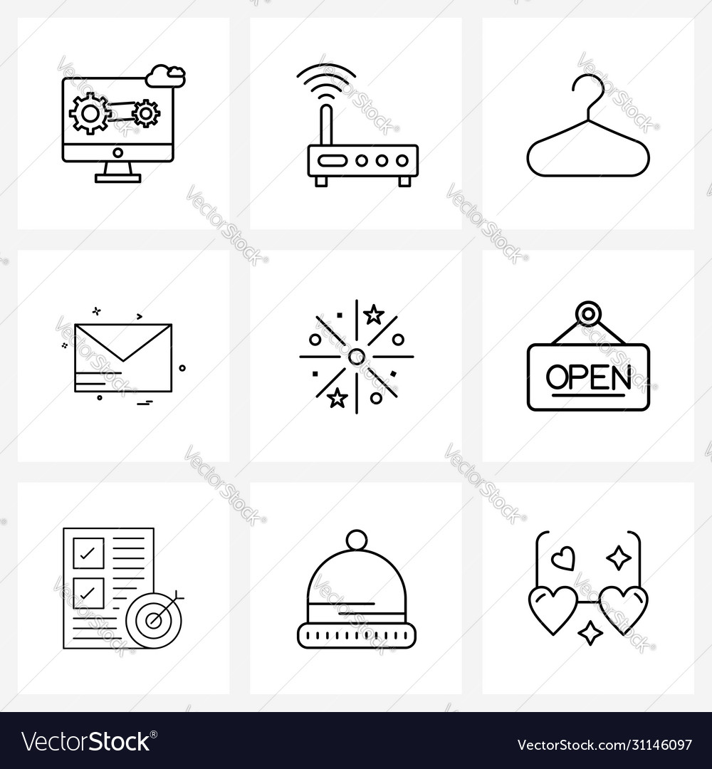 Ui set 9 basic line icons board event