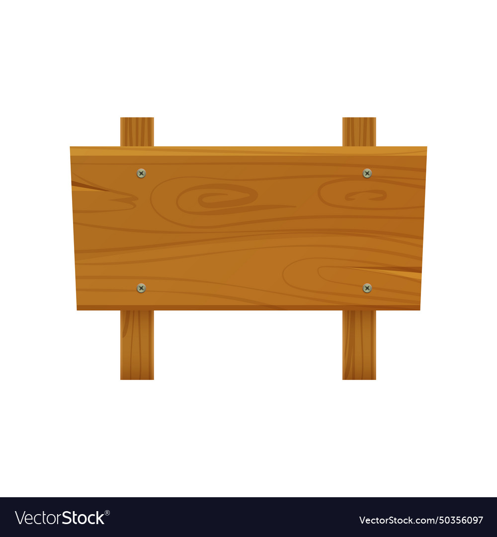 Wooden sign brown empty board with space Vector Image