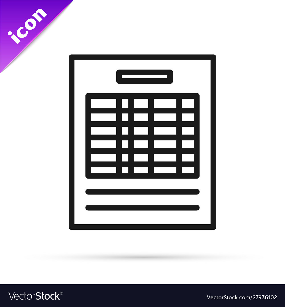 Black line report file document icon isolated vector image Black line report file document icon isolated