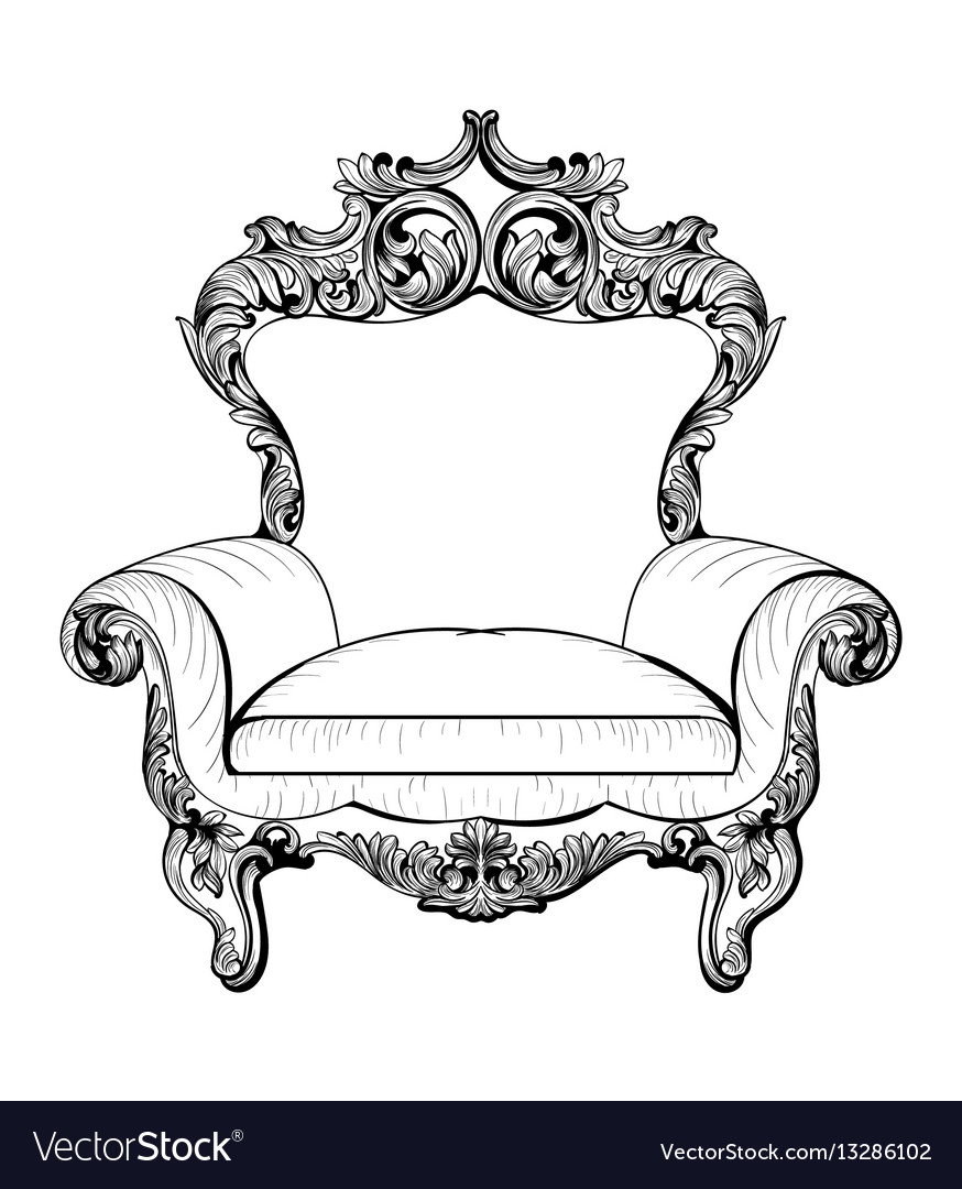 Exquisite fabulous imperial baroque armchair Vector Image