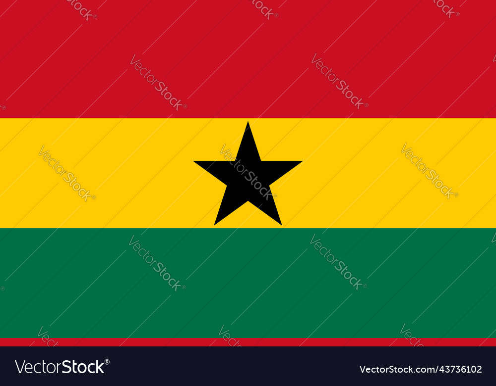Flag of ghana official colors flat vector image Flag of ghana official colors flat