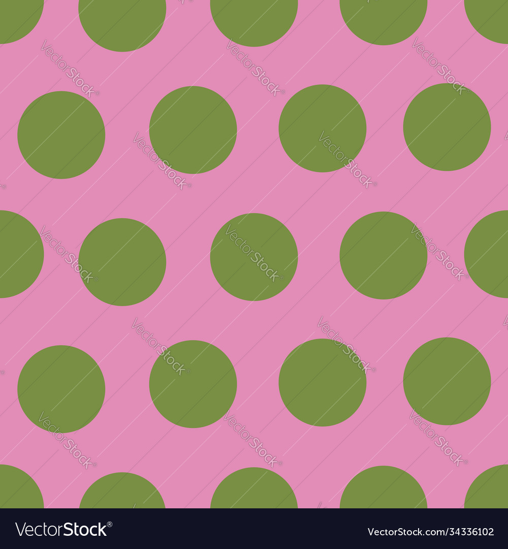 Green dots repeat pattern print background vector image Green dots repeat pattern print background