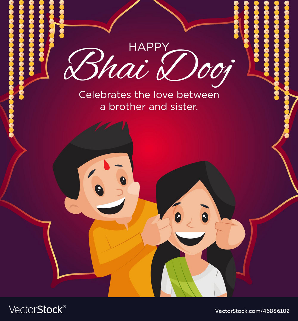 Indian festival happy bhai dooj Royalty Free Vector Image