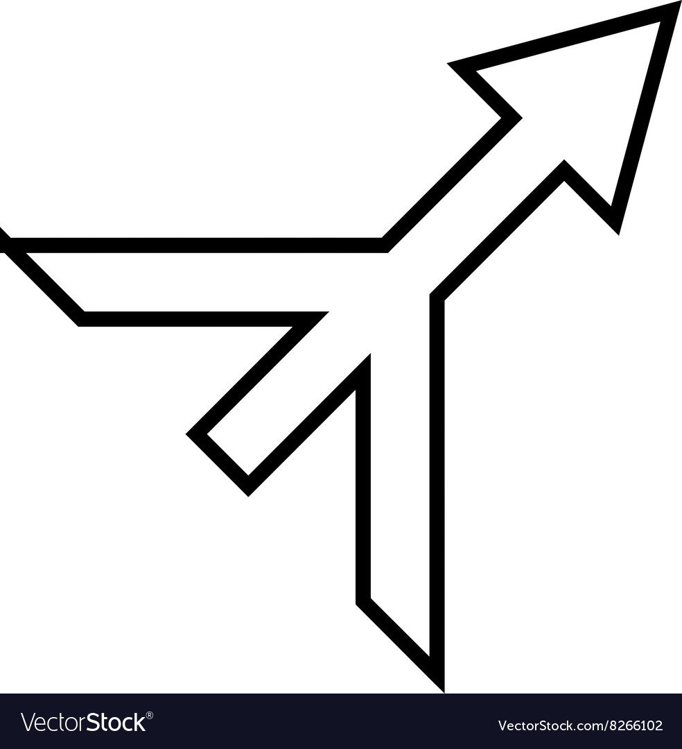 Merge arrow right up thin line icon