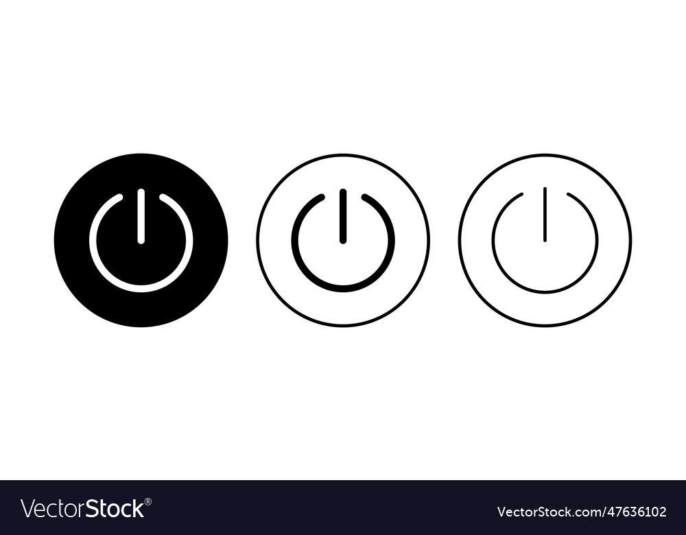 Power icon set power switch icon electric power Vector Image