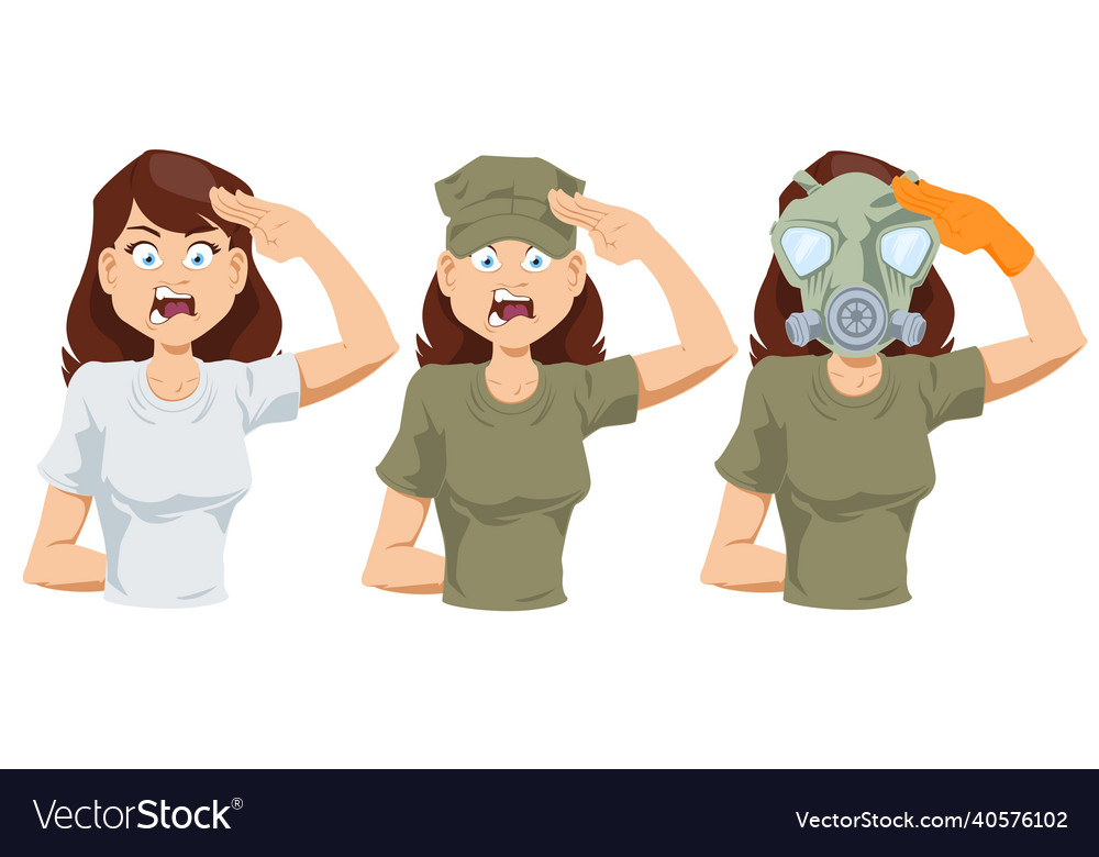 Saluting Soldier Woman