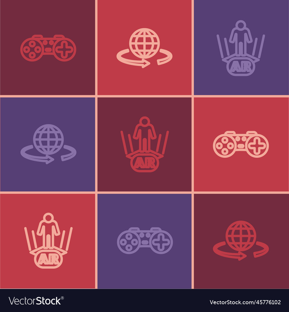 Set line gamepad augmented reality ar and 3d vector image Set line gamepad augmented reality ar and 3d