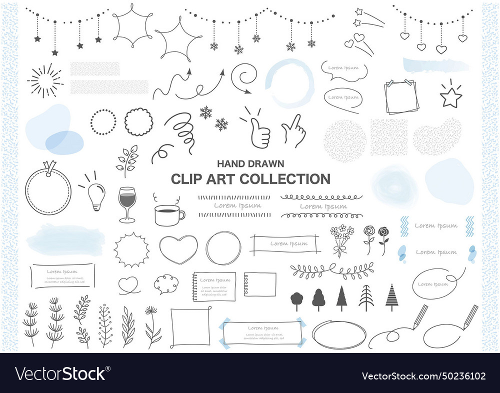 Set of hand drawn clip art