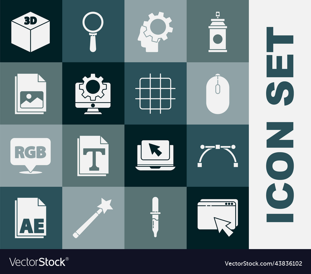 Set web design and development bezier curve vector image Set web design and development bezier curve