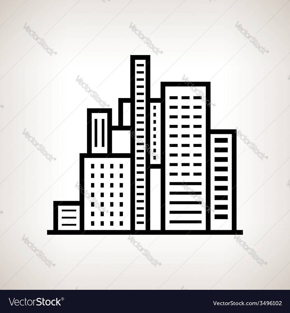 Silhouette modern buildings on a light background