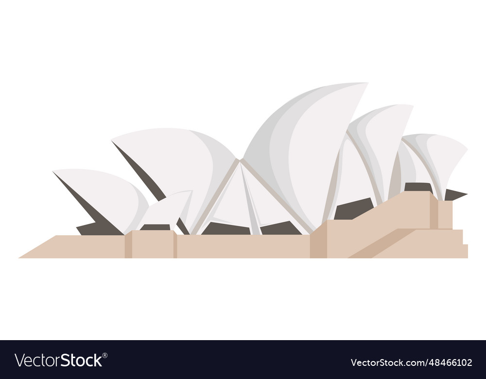 Sydney opera building australian landmark cartoon Vector Image