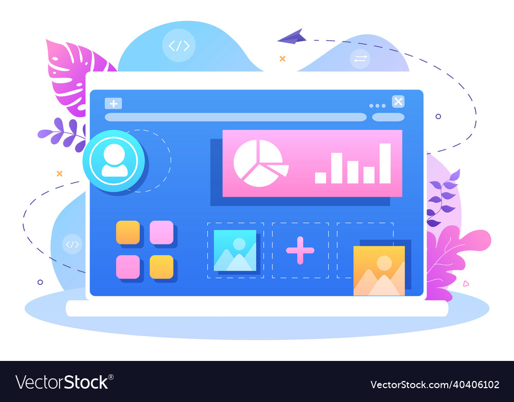 Ui ux Programmierer flaches Design für Unternehmen vector image Ui ux Programmierer flaches Design für Unternehmen