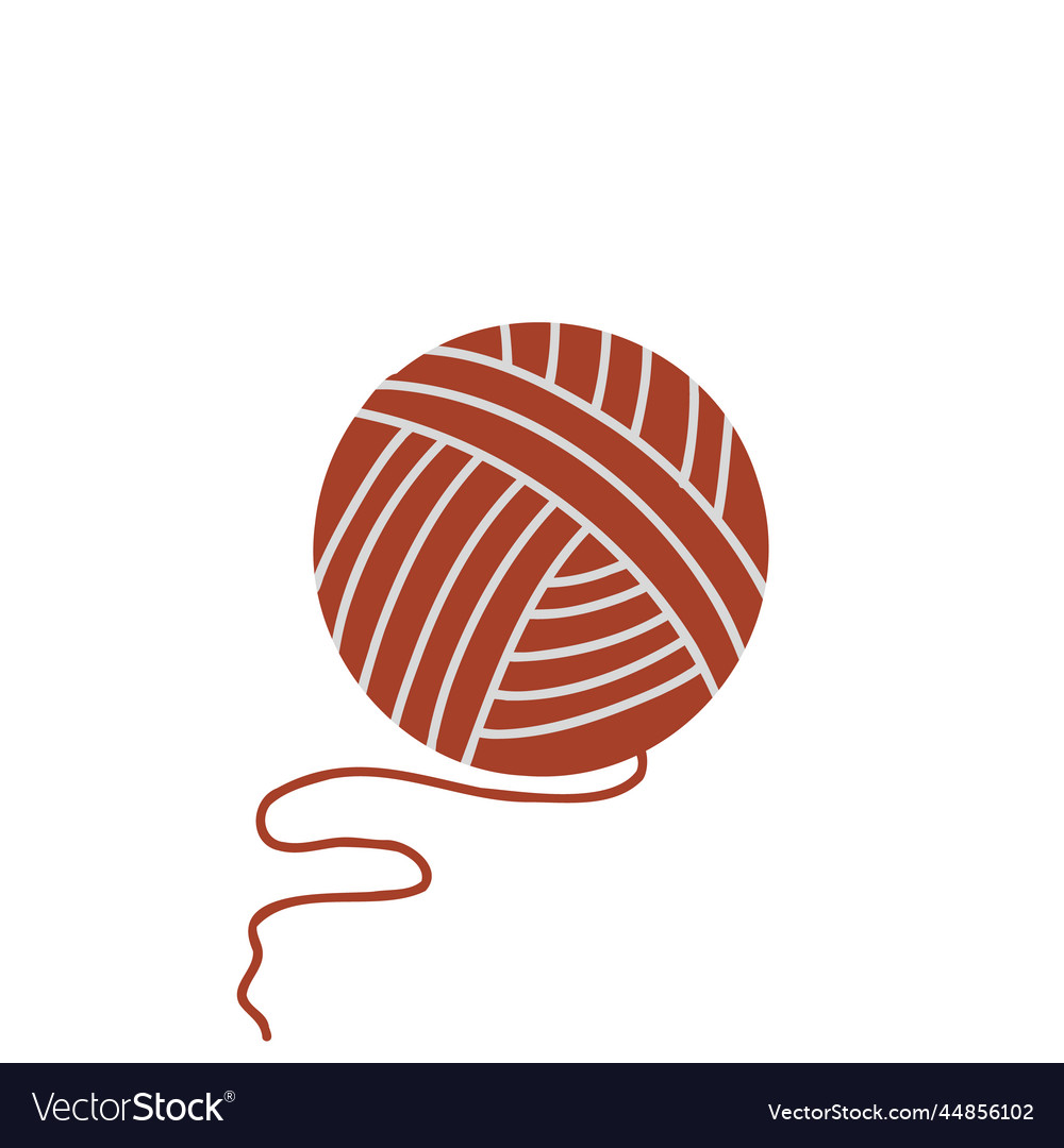 Wool red bal handcraft doodle Royalty Free Vector Image