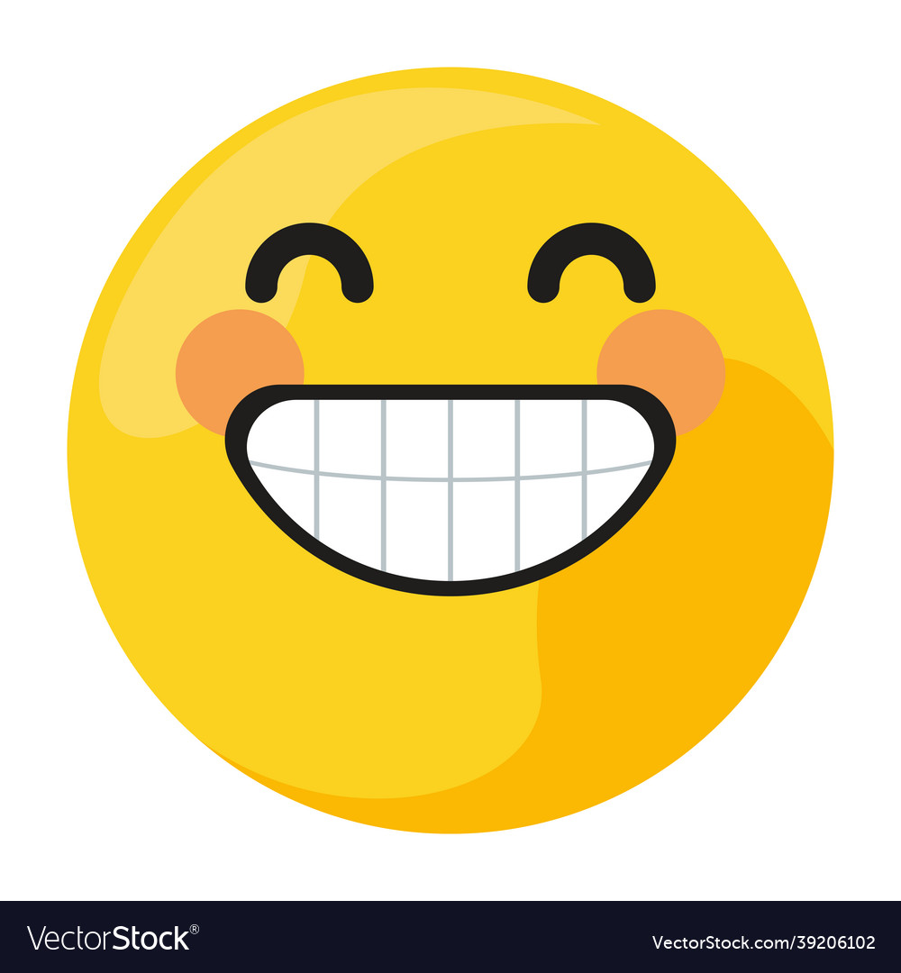 Yellow happy emoticon smiling Royalty Free Vector Image