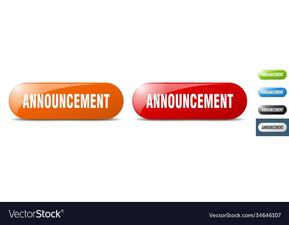 Announcement button key sign push set