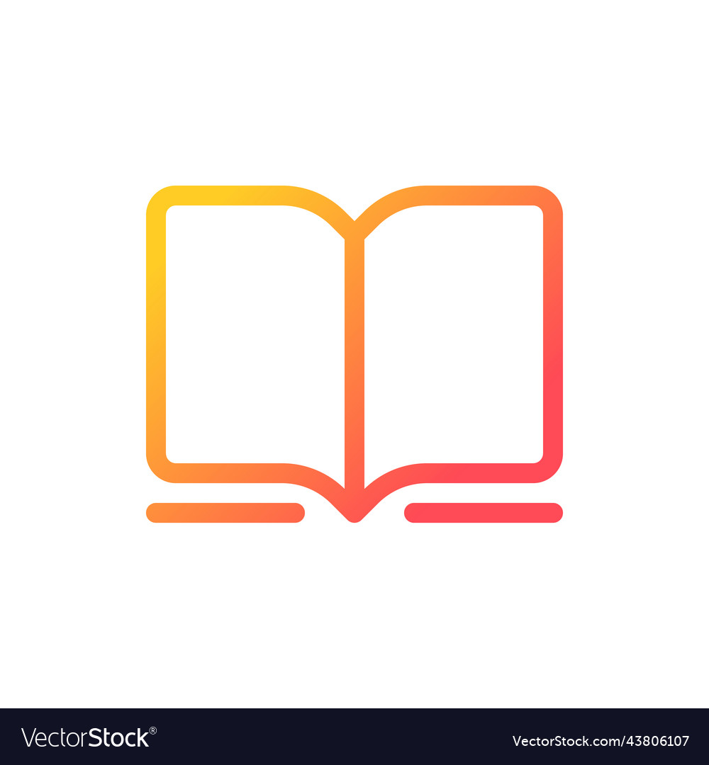 Book pixel perfect gradient linear ui icon vector image Book pixel perfect gradient linear ui icon