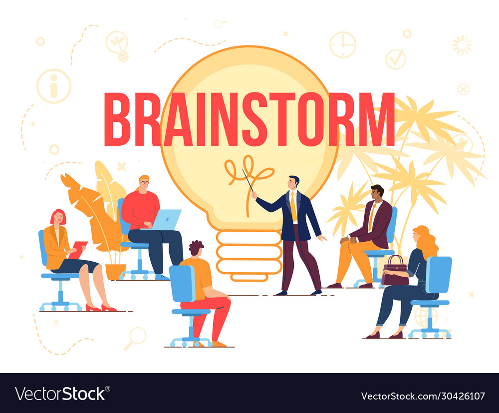 Brainstorm und Kreation Idee Workflow Prozess vector image Brainstorm und Kreation Idee Workflow Prozess