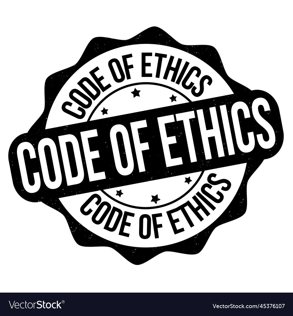 Code of ethics label or stamp Royalty Free Vector Image