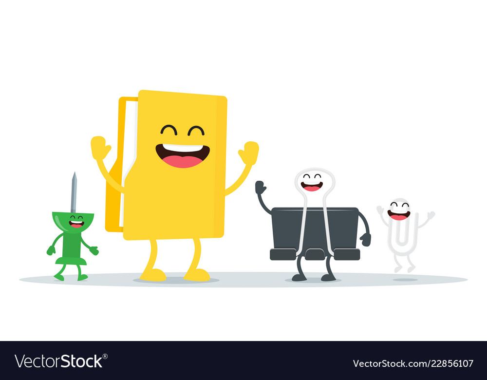 Cute Office Stationery Royalty Free Vector Image Office Stationery Royalty Free Vector Image
