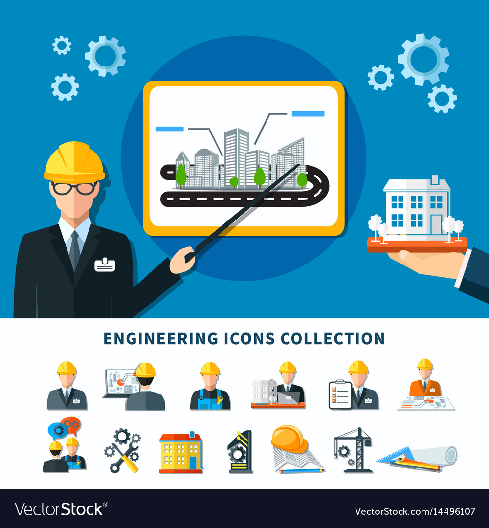 Engineering pictograms collection background Vector Image