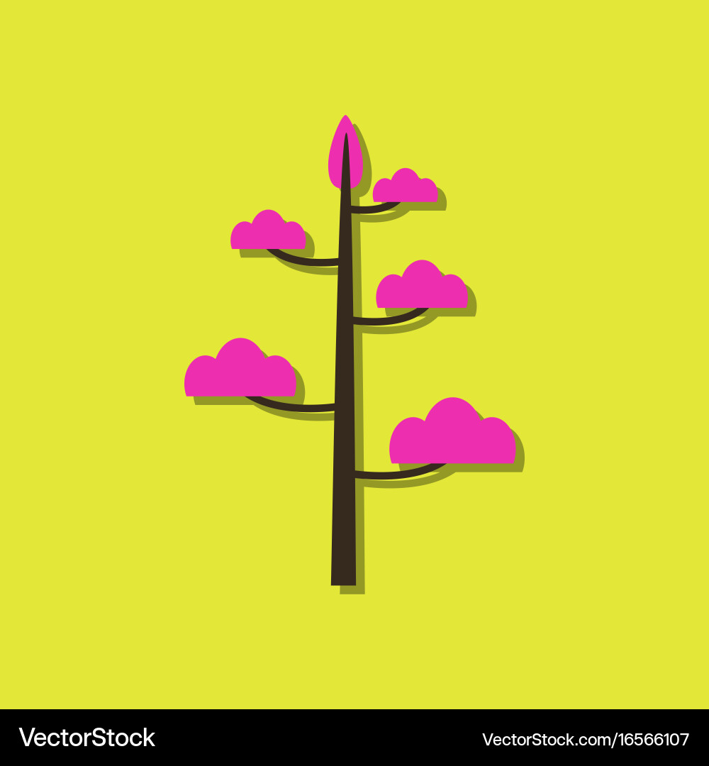 Flat icon design collection simple tree Royalty Free Vector