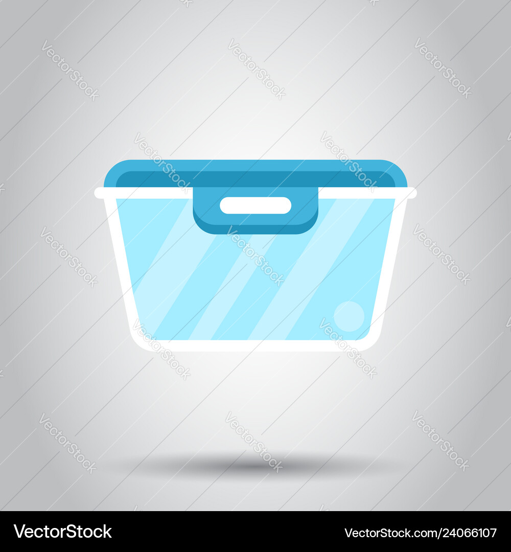 Food container icon in flat style kitchen bowl Vector Image