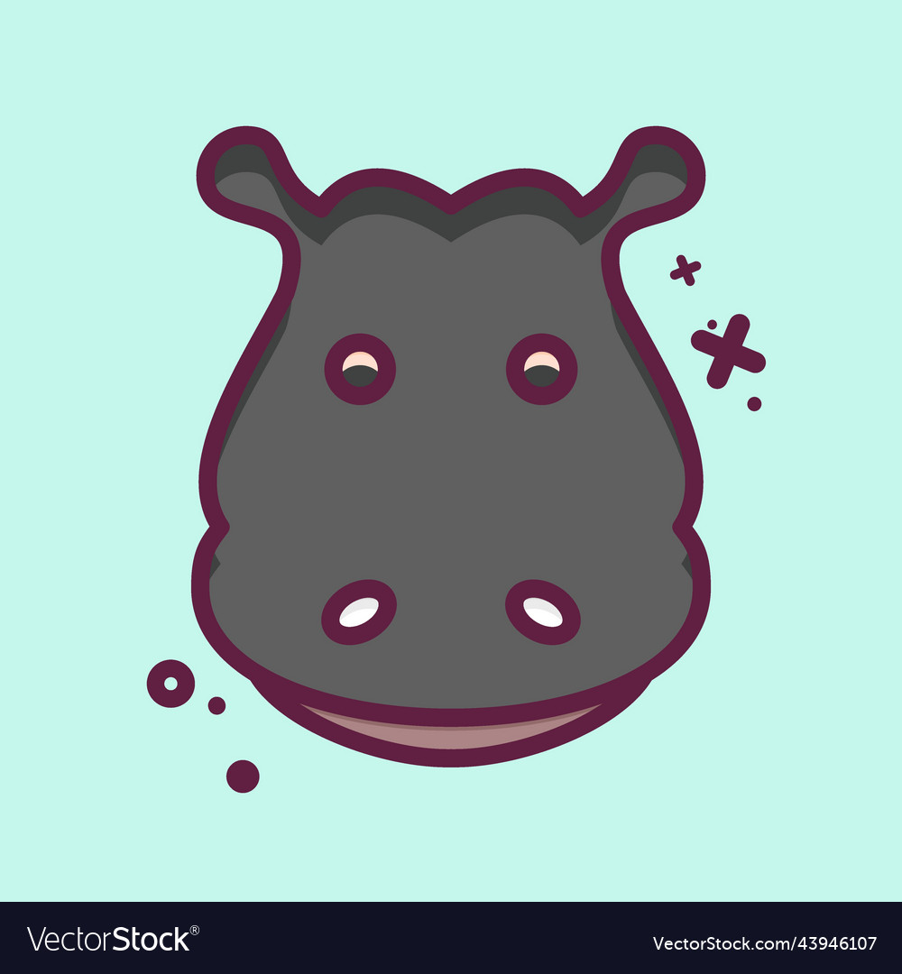 Icon hippopotamus related to animal head symbol Vector Image