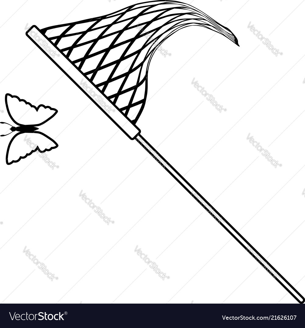 Butterfly catcher icon on white background simple Vector Image