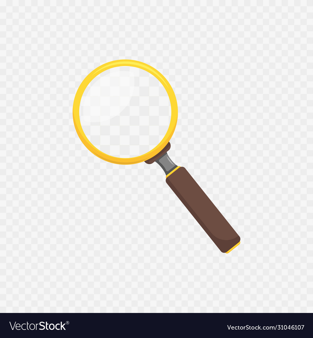 Magnifier on transparent background in flat style Vector Image Magnifier on transparent background in flat style