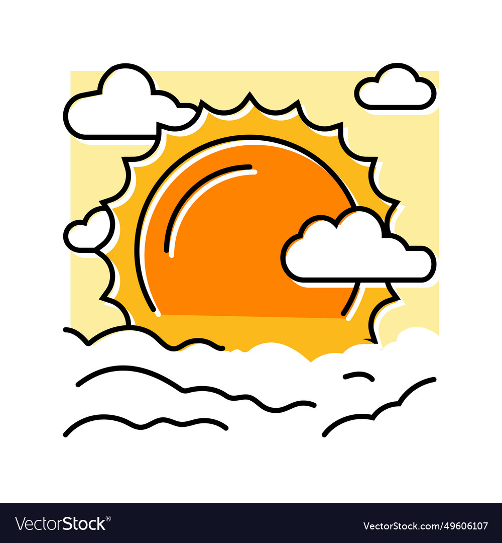 Sun sunset summer sunlight color icon