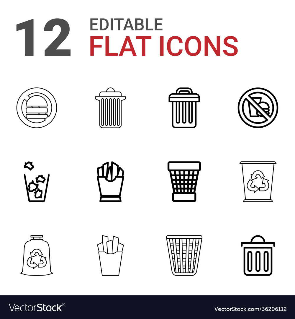 12 junk icons Royalty Free Vector Image - VectorStock