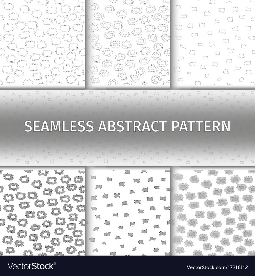 Abstract gray seamless patterns set