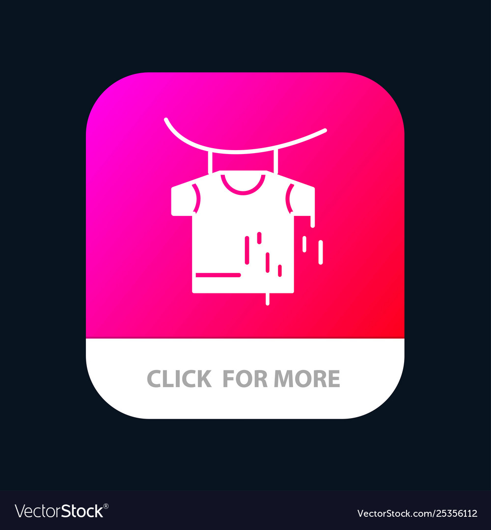 Clothes drying hanging mobile app button android Vector Image Clothes drying hanging mobile app button android