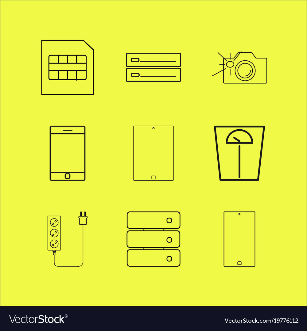 Devices linear icon set simple outline icons