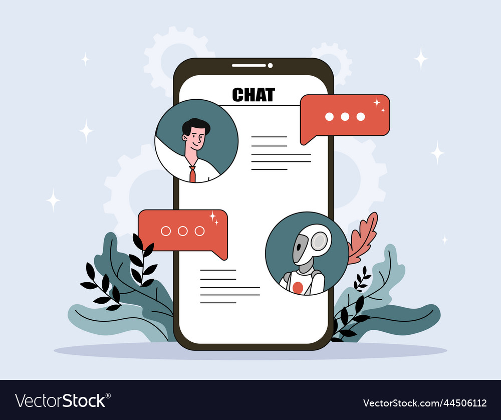 Dialog with chatbot vector image Dialog with chatbot