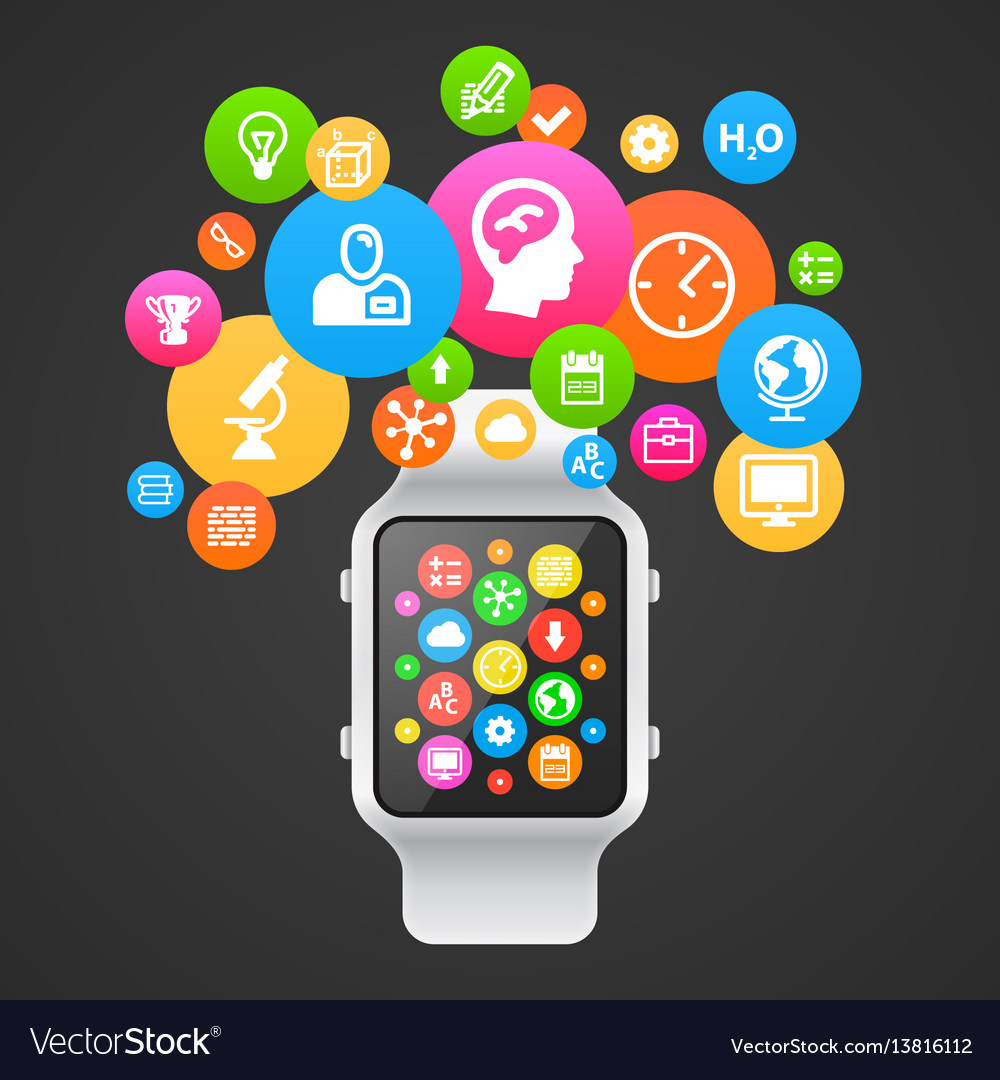 Digital Clock with Icons