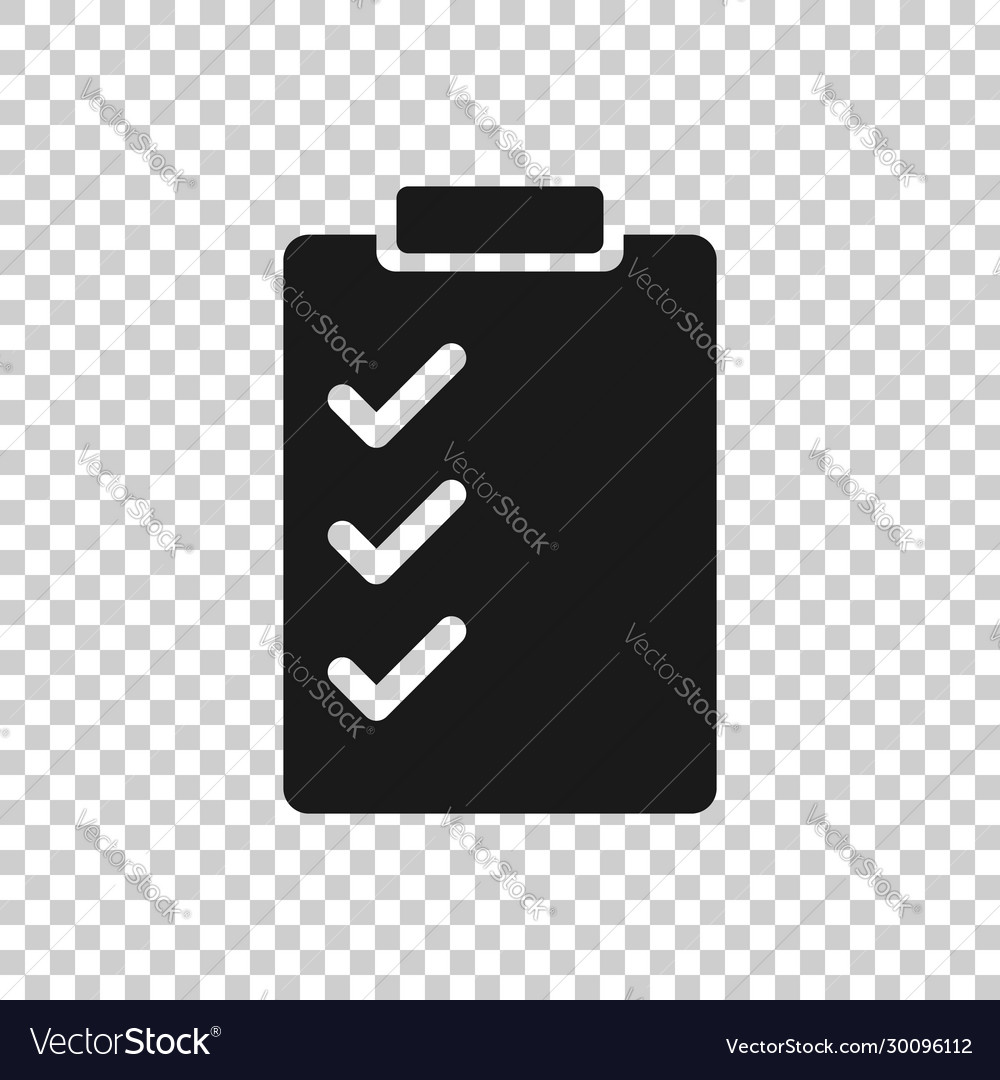 Document checklist icon in flat style report
