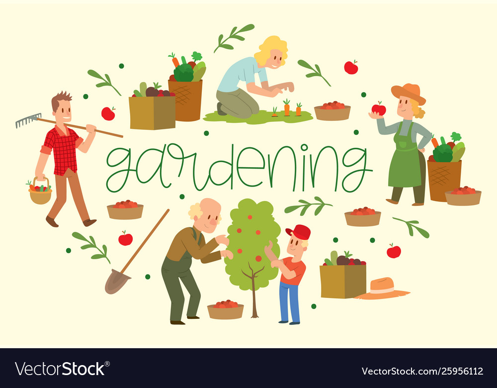 Gardening banner equipment Royalty Free Vector Image