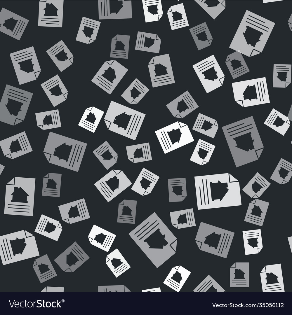 Grey house contract icon isolated seamless pattern