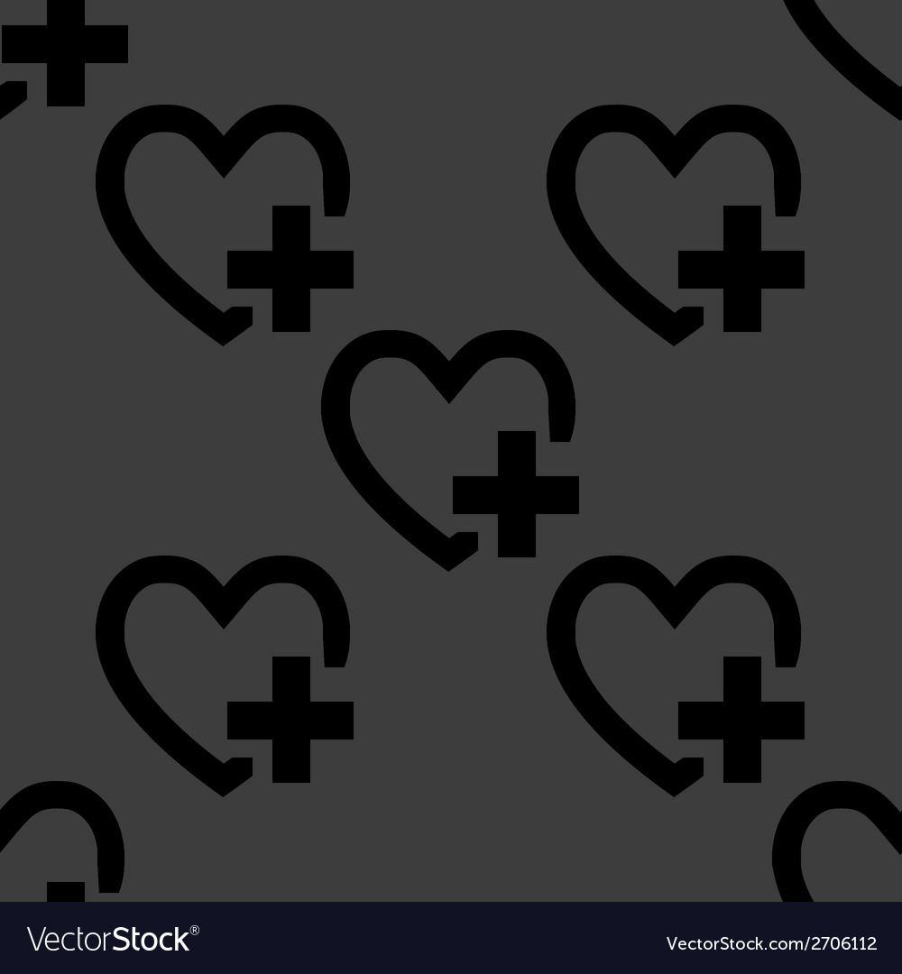 Heart web icon flat design seamless pattern