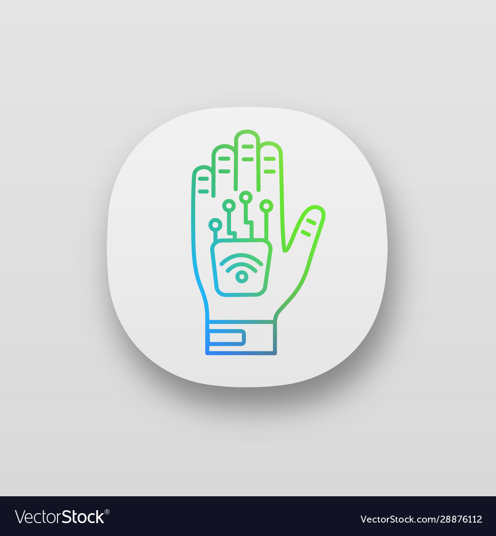 Human microchip implant in hand app icon
