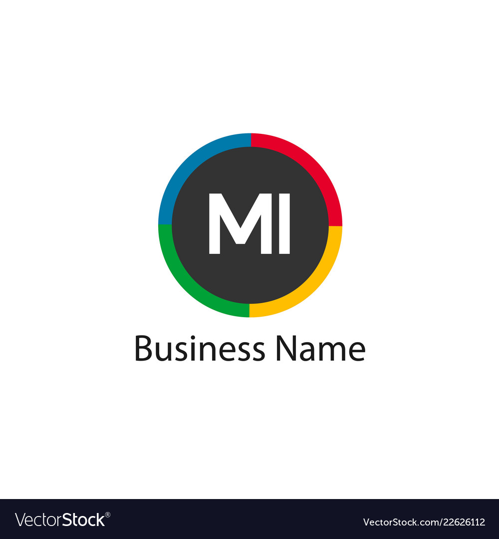 Original Brief mi Logo Vorlage Design