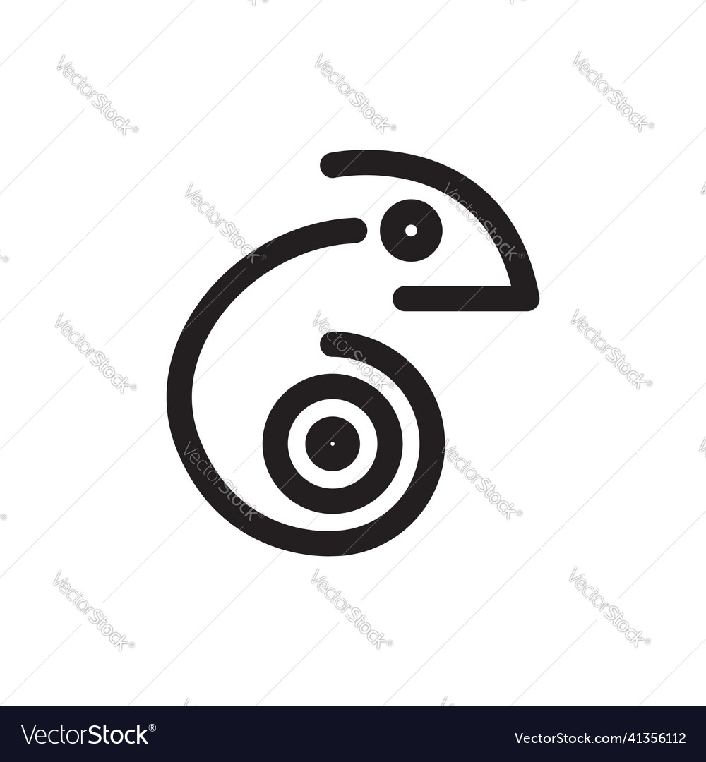 Line spiral chameleon logo design graphic symbol Vector Image Line spiral chameleon logo design graphic symbol